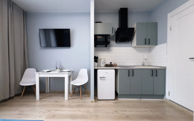 Квартира студия в голубых тонах