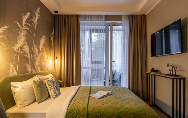 Квартира Ютно Колосья с качелью на балконе и видом на сосны в Зеленогорске