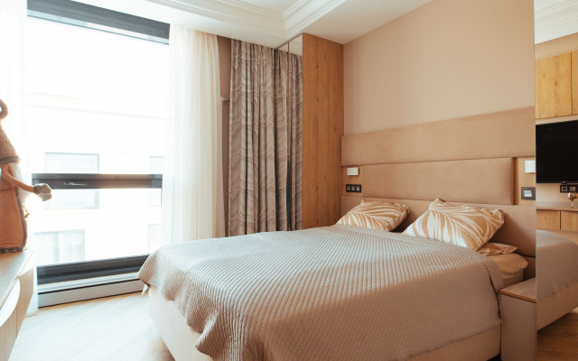 Апартаменты Охта Парк Люкс Resort с сауной и камином с одной или двумя спальнями