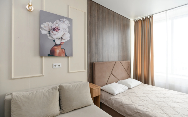 Apartamenty Aparthaus s kofemasinoj  rabocim mestom i stil'nym dizajnom