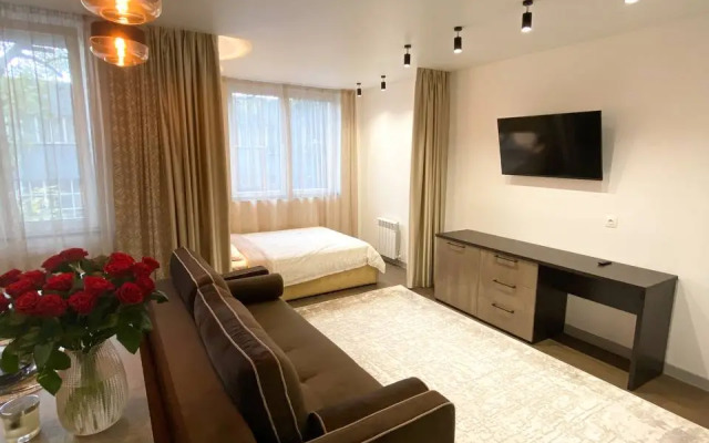 Апартаменты-студия улучшенная с кроватью двуспальным диваном и гардеробной 2 этаж