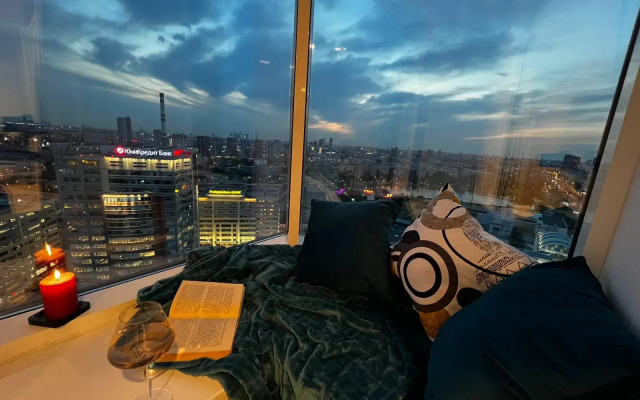 Студия Уютная с красивым видом у метро Технопарк