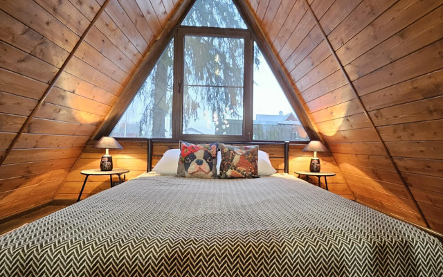 Частный дом темный А-фрейм