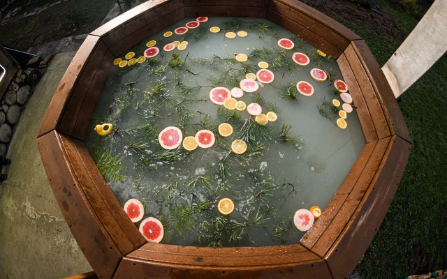 Частный дом дом у озера с чаном и баней