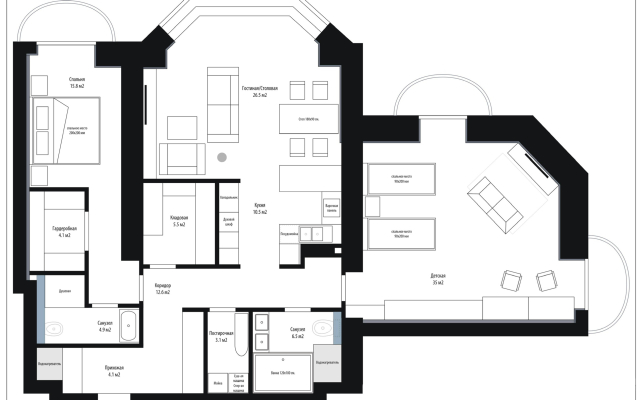 Апартаменты на первой линии главной набережной