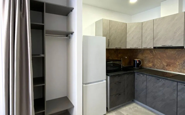 Апартаменты-студия 26 кв.м. с кроватью и панорамными окнами, 17 этаж