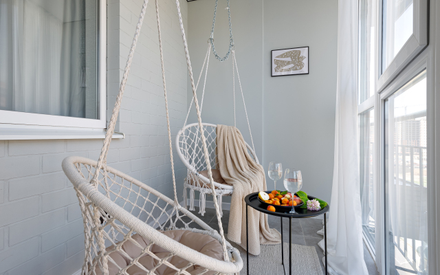 Квартира Студия для 3 человек с панорамными окнами