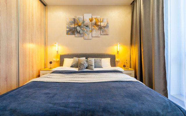 Квартира Потрясающий Вид на Город Новая и Уютная Евродвушка