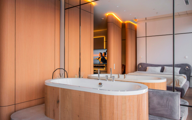 Sky City Moscow vanna u okna! Zakatnaya storona na vsyu Moskvu Apartments