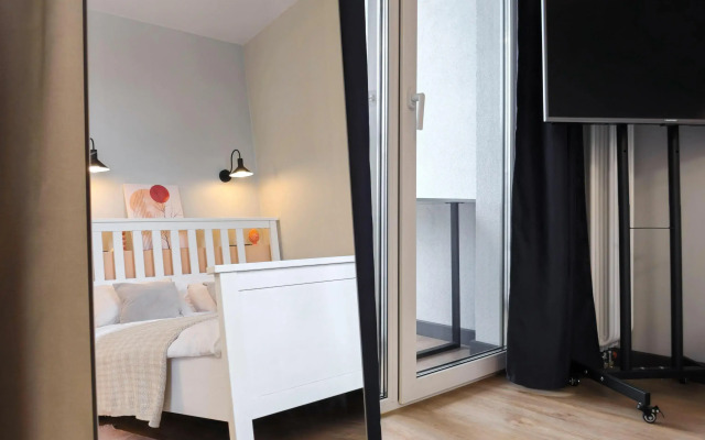 Апартаменты Стильная новая студия с видом на Москва-Сити