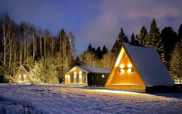 Гостевой дом А-Фрейм с камином и купелью