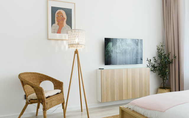 Апартаменты F-Apart с видом на небоскрёб Лахта в стильном интерьере