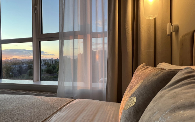 Квартира Эстетичная студия с панорамными окнами рядом с метро