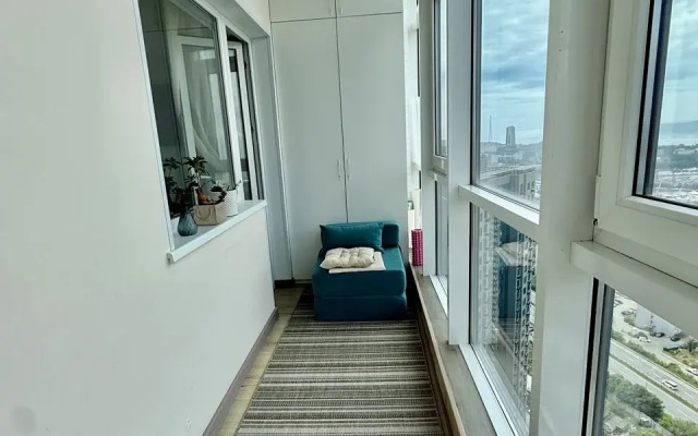 Квартира Уютная студия с видом на залив Золотой Рог