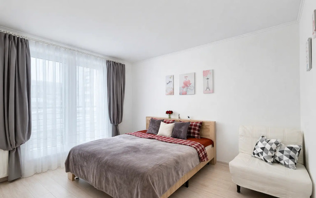 1-комн. апартаменты в ЖК "Новин" с большой кроватью