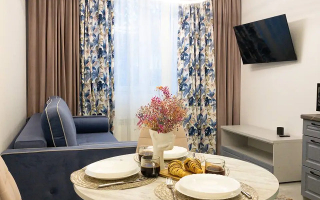 Апартаменты двухкомнатные с двумя кроватями, гардеробной и кухней-гостиной