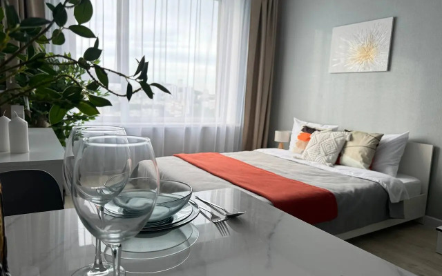 Квартира Стильная Cтудия с Видом на Золотой Мост