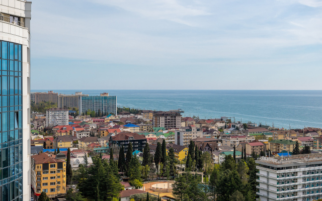Shikarnye MorskayaSimfonya-2 s panoramoy na more, s basseynom na territorii ZHK Apartments