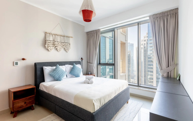 Апартаменты Elegant 2BR Balcony and Stunning Burj Views
