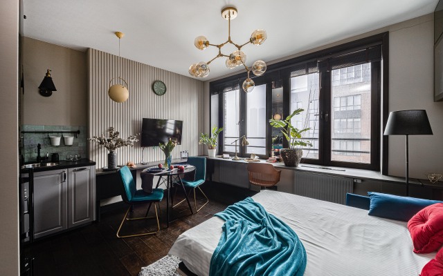 Апартаменты Lalapart Black Emerald с сауной в ЖК Савеловский Сити