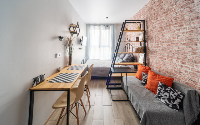 The apartment is a spacious loft. Contactless check-in 24/7