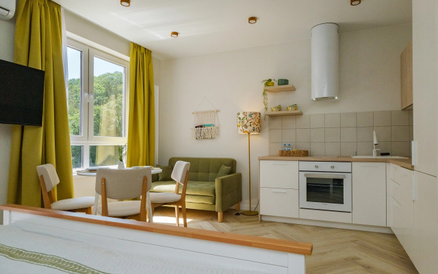 Uyutnaya i novaya studiya v Kudepste Apartments