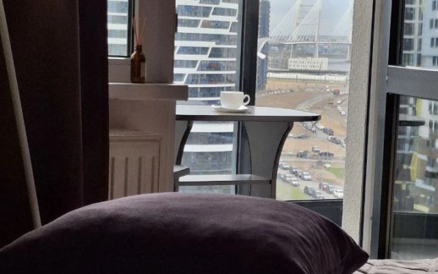 Квартира студия с видом на мост