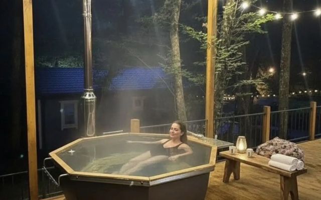 Частный дом Под Кронами с чаном в лесу