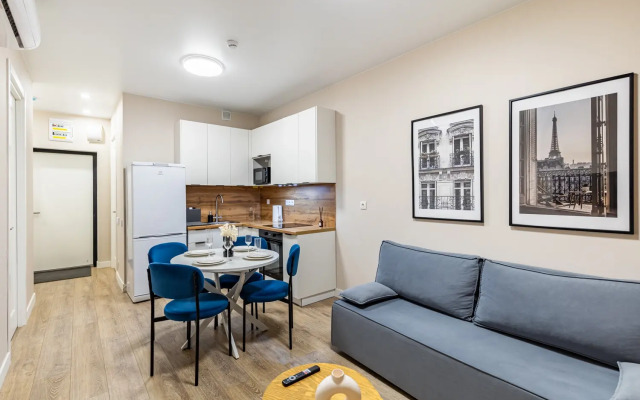 Modern Eurodvushka  in the Troparevo Park residential complex is an 11-minute walk from the metro station. Rumyantsevo Apartments