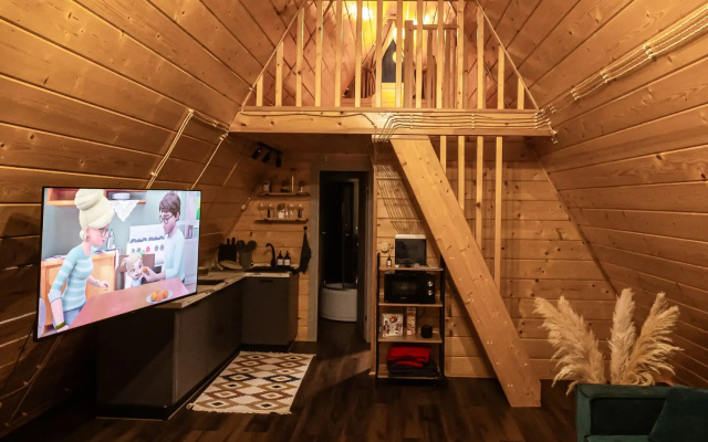 Частный дом A-frame Петрол из дерева 4х местный Ривер Хаус