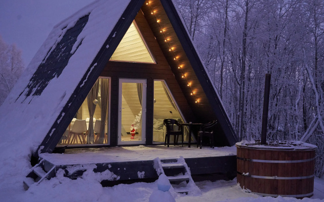 Частный дом A-Frame в лесу в 6 км от Мурманска
