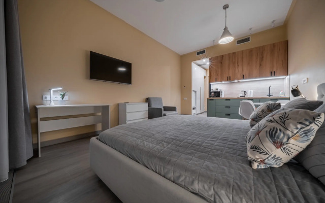 Апартаменты Современная Студия с Новым Ремонтом Для Троих Гостей