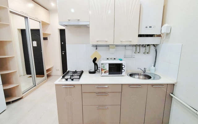 Studiya dlya 3kh chelovek s kukhonnoy zonoy ryadom s Olimpiyskim parkomFlat