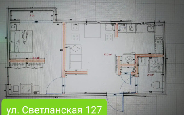 Апартаменты на улице Светланской 127А