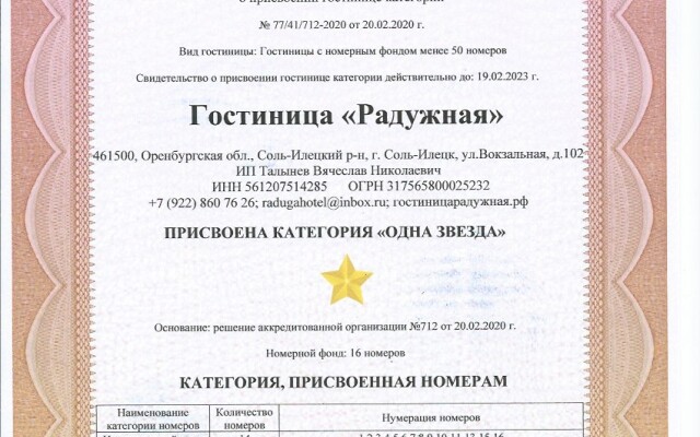 Отель Радужная