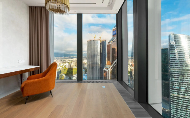 SkyRent Moskva Siti s panoramnoy vannoy i uglovoy panoramoy 47 etazh Apartments