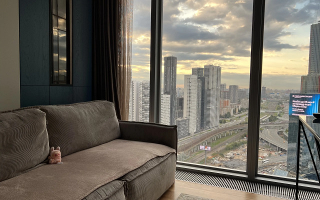 Апартаменты Сияющий Синий Апартамент на 30 Этаже Москва-Сити