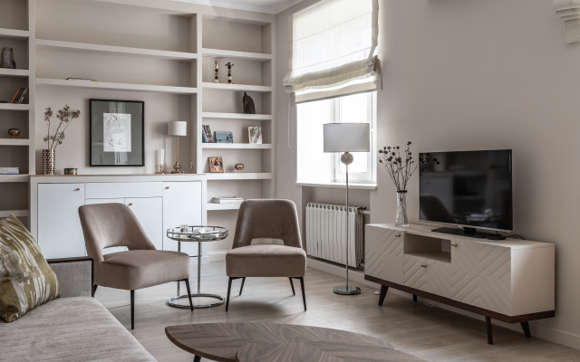 The apartment is designed in French style on Tverskaya street