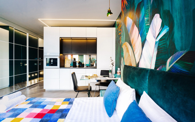 Апартаменты Lalapart Tropikana с ярким ремонтом на 30 этаже небоскреба Савеловский Сити