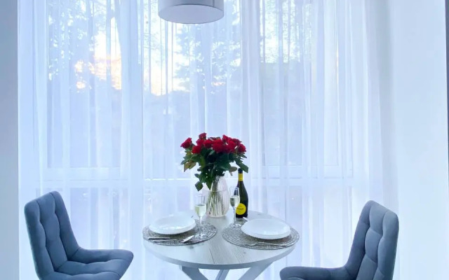 Апартаменты-студия видовая 30 кв.м. с двуспальным диваном и панорамной зоной,  с 15 по 17 этаж