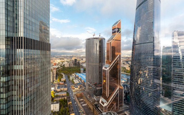 SkyRent Moskva Siti s panoramnoy vannoy i uglovoy panoramoy 47 etazh Apartments