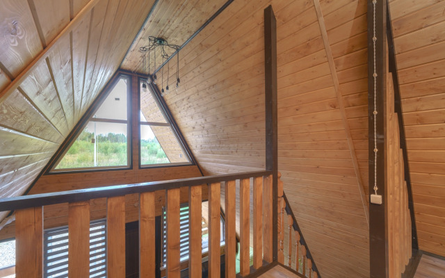 Частный дом Семейный афрейм с баней и бассейном у реки