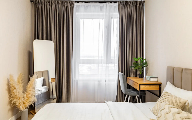 Modern Eurodvushka  in the Troparevo Park residential complex is an 11-minute walk from the metro station. Rumyantsevo Apartments