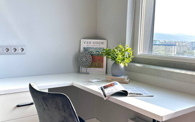 Апартаменты 149 Комфорт сити с двуспальной кроватью, диваном и красивым видом