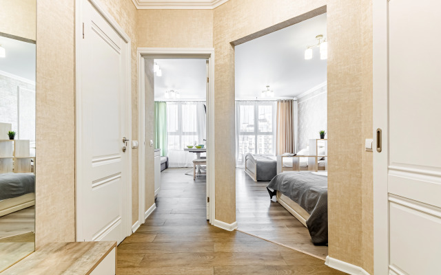 Апартаменты 2 Кровати Диван 6 гостей Центр Краснодара 22 Этаж Smart TV и Вид из Окна