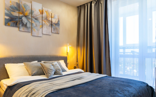 Квартира Потрясающий Вид на Город Новая и Уютная Евродвушка