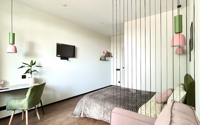 Gray-Pink Cozy Home Flat