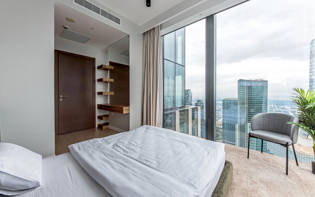 Апартаменты Москва Сити трех комнатные угловой вид