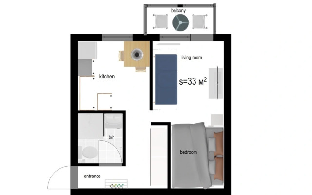 Odnokomnatnie s balkonom Apartments