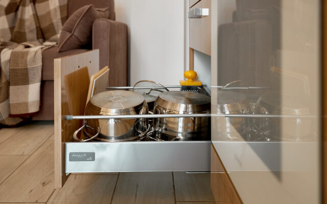 In the center of the Riviera Park Apartments